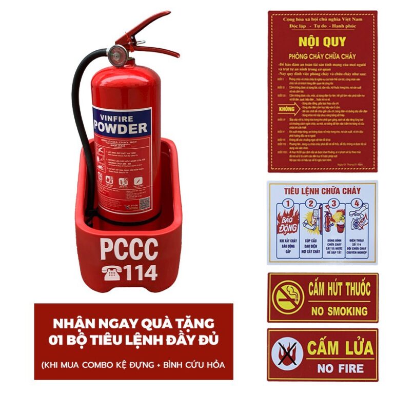 [Combo] Kệ nhựa 1 và bình cứu hỏa Tặng bộ tiêu lệnh nhựa mica không bay màu , an toàn , chịu va đập cực kì tốt - ke 3.4 1