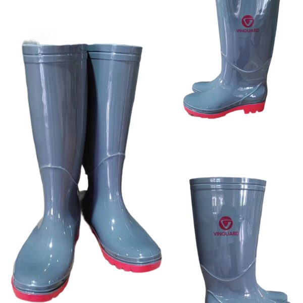 Ủng nhựa cao su pvc màu ghi xám đế đỏ phù hợp với mọi môi trường lao động - z4622380647209 f3e651439b1ec975925337a343cf5818