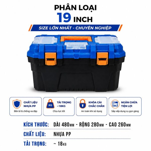 Hộp đựng đồ nghề cơ khí Vinguard 19 inch – thông số cỡ 19 inch