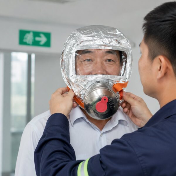 Hướng dẫn đeo mặt nạ chống khói thoát hiểm 40 phút trong diễn tập PCCC